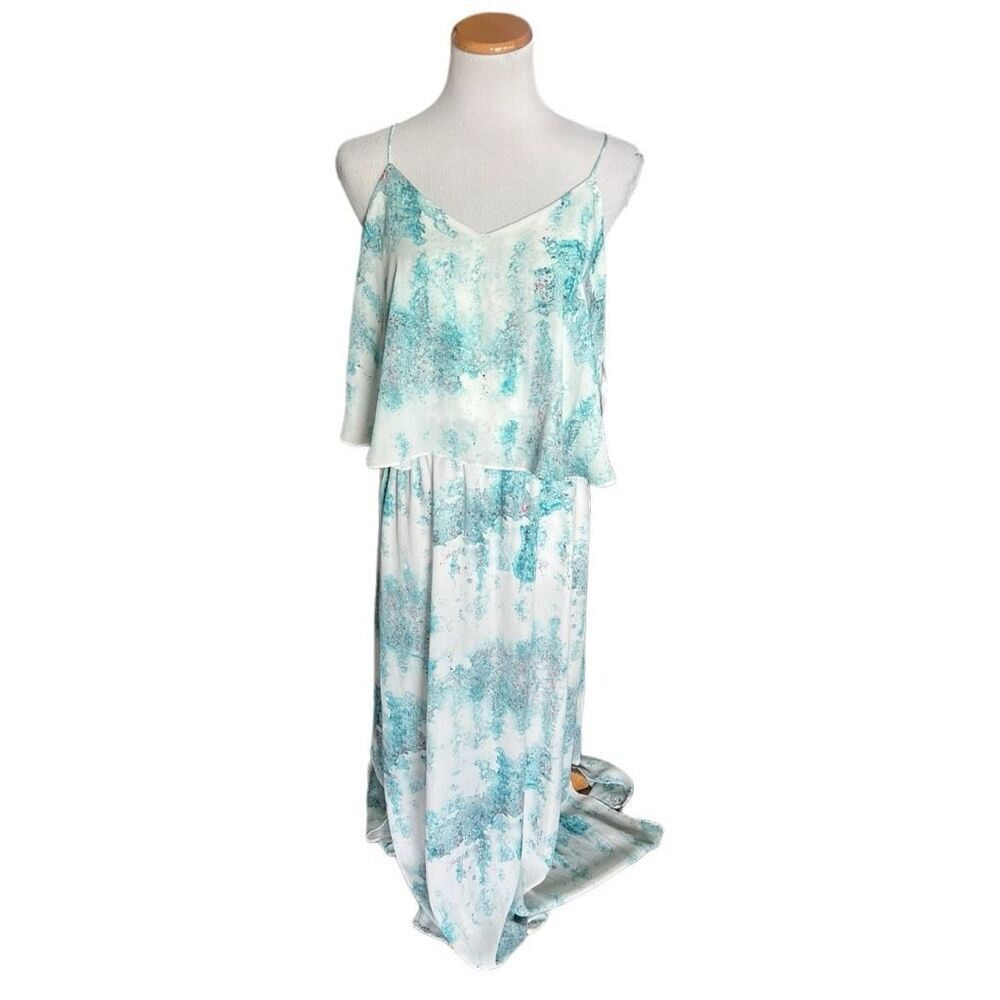 Womens Mossimo Watercolor Flounce Sleeveless Maxi Dress - Sz L